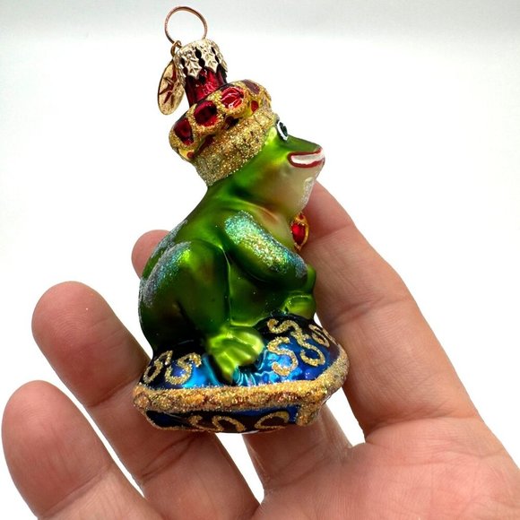 Royal Green Frog Christopher Radko JUST ONE KISS Christmas ornament Lil Gem - Picture 2 of 9